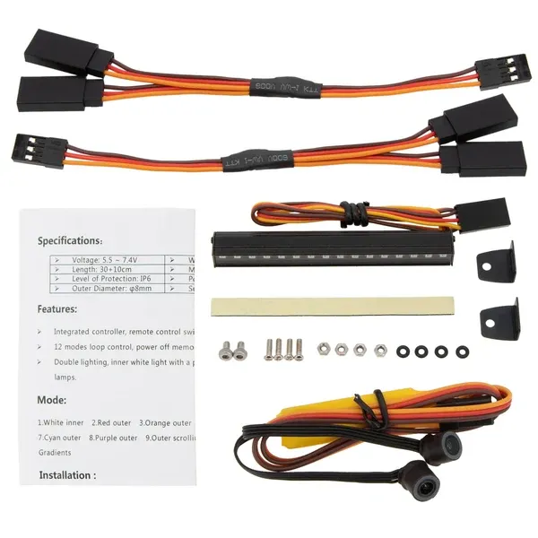 MEUS Racing Metal Roof 16 LED Light Bar & Headlight 8MM Angel Eyes