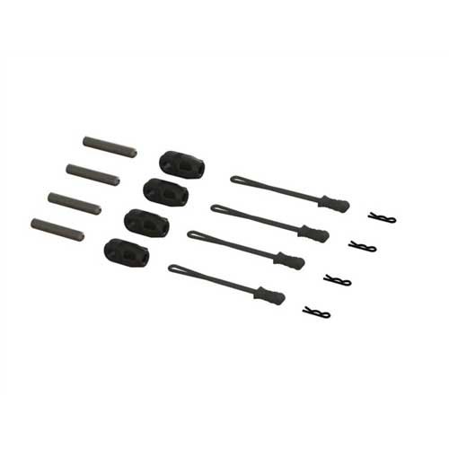 Arrma Brace Rod Ends W/Pins And Retainers (4) (ARA320477)