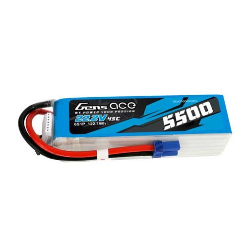Gens ace 5500mAh Lipo 22.2V 45C 6S1P Helicopter Batteries