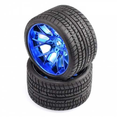 Sweep Road Crusher Onroad Belted tire Blue wheels 1/2 offset