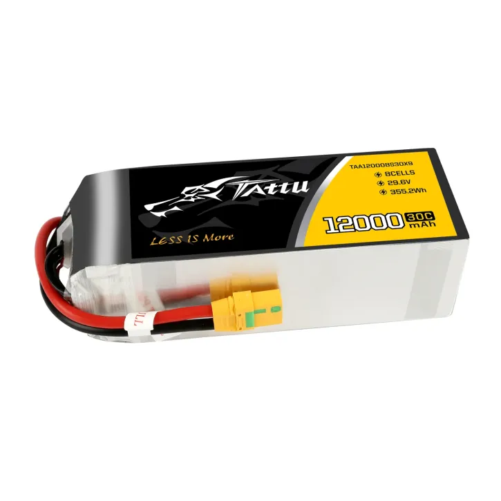 Tattu 12000 mAh 29,6 V 8S1P 30C 355,2 Wh LiPo-Akku mit XT90-S