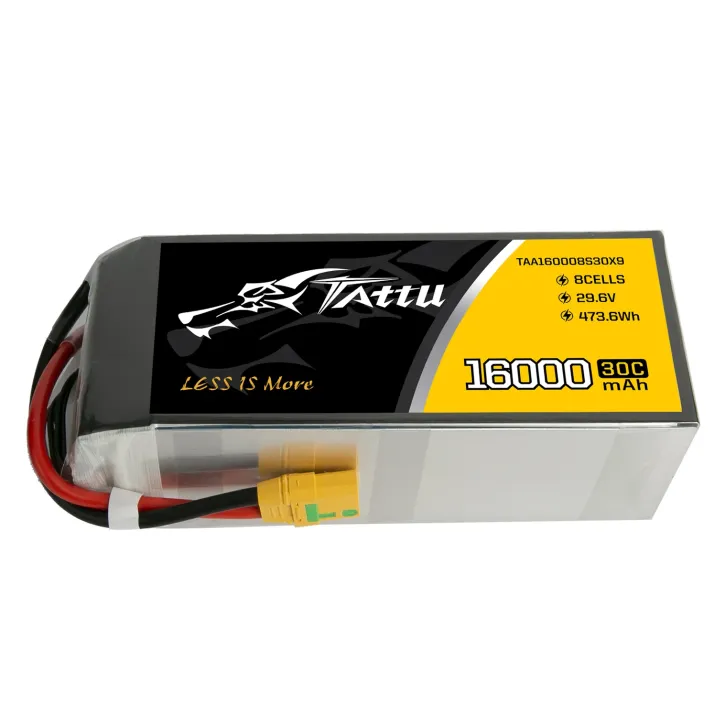 Tattu 16000mAh 29.6V 8S1P 30C 473.6Wh LiPo Akku mit XT90-S