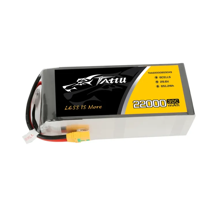 Tattu 22000 mAh 29,6 V 8S1P 30C 651,2 Wh LiPo-Akku mit XT90-S
