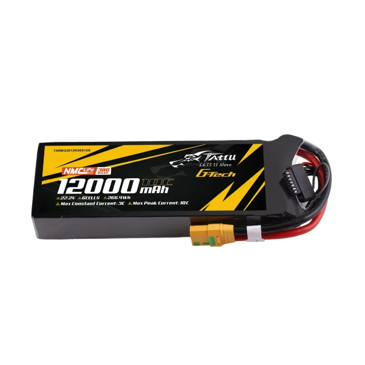 Tattu Semi-Solid-State LiPo-Akkupack 12000 mAh 6S mit XT90S-F-Stecker