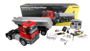 Mercedes-Benz Arocs Sattelzug mit Kippauflieger 4x4 1:14 RTR