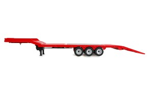 Tieflader-Sattelauflieger Dreiachser für Scania 1:18 Rot
