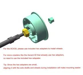 MEUS Racing 0,7-Zoll Beadlock-Felgen, Tiefbettfelgen für 1/30 Axial SCX30