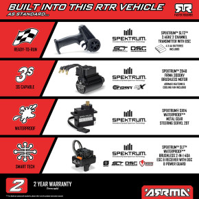 Arrma 1/16 MINI KRATON 3S DSC 4X4 RTR Brushless Speed Truck