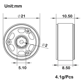 MEUS Racing 0,7-Zoll Beadlock-Felgen, Tiefbettfelgen für 1/30 Axial SCX30