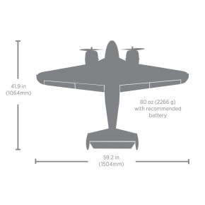 Beechcraft D18/RC-45J 1.5m BNF Basic with AS3X+ and SAFE Select