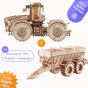 MagicHolz Kirovets K-7M Traktor mit Anhänger