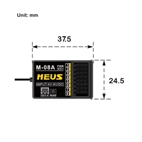 MEUS Racing ME-8A 8-Kanal 2,4-GHz-RC-Sender mit M-08A - Schwarz