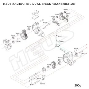 MEUS Racing Dual Speed ​​Transmission Overdrive-Getriebe