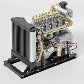 Teching DM115 Mini-4-Zylinder-Dieselmotor Aluminium Edelstahl Bausatz