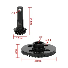 MEUS Racing Stahl-Differentialzahnräder TRAXXAS TRX4/TRX6 12T/33T