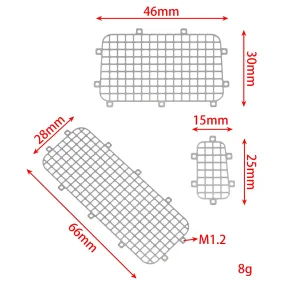Meus Racing 5-teiliges Set: Fenstergitter aus Edelstahl