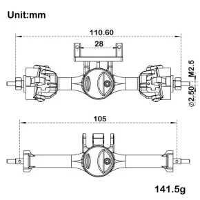 MEUS Racing TRX4M Metall-V2-Isokinetik-Achsen